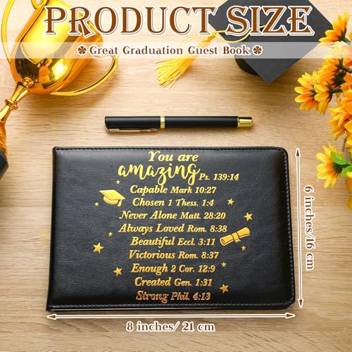 Geyoga 2025 Graduation Guest Book with Pen Graduation Guest Book Class of 2025 Graduation Guest Sign in Book Memory Scrapbook for Senior Night College Party Gifts, 6 x 8 Inch(You are Amazing)
