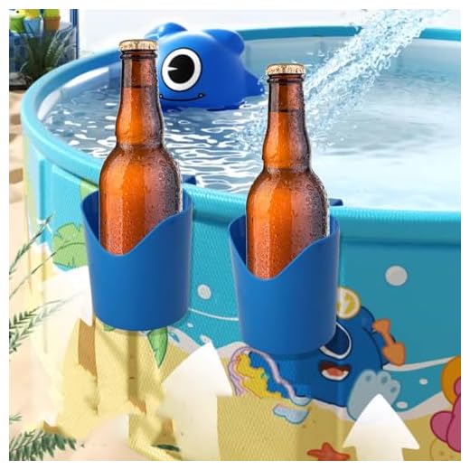 2PCS Poolside Cup Holder Swimming Pool Storage Rack No Punching Bottle Hanging Racks Pool Drink Beer Glass Holder (Blue,14 * 9 * 9cm)