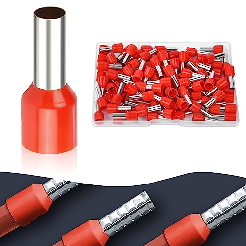 Flintronic Cosse a Sertir, 100 PCS Connecteur Electriques Isolées 12mm², Connecteurs de Bornes à Fil, Cosses et Kits Bornes et kits pour Automobiles Électriciens...