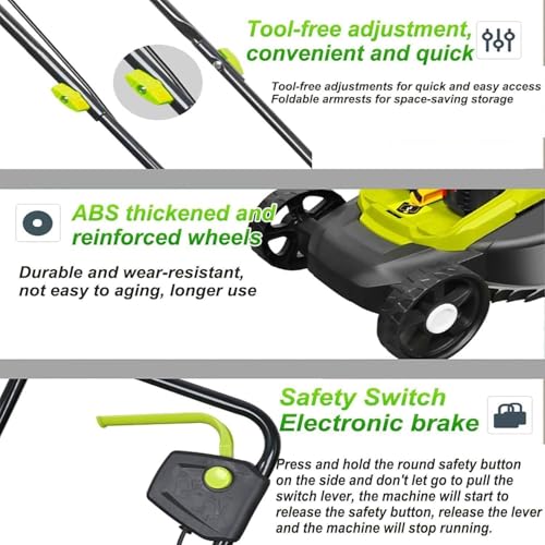 Escarificador eléctrico inalámbrico para césped, motor sin escobillas, 3 profundidades ajustables para césped y jardines saludables