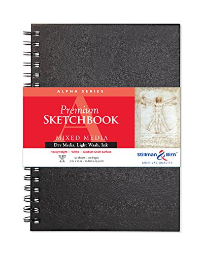 Carnet de croquis Alpha à spirale 18x25 cm, 100 pages pour le dessin au crayon
