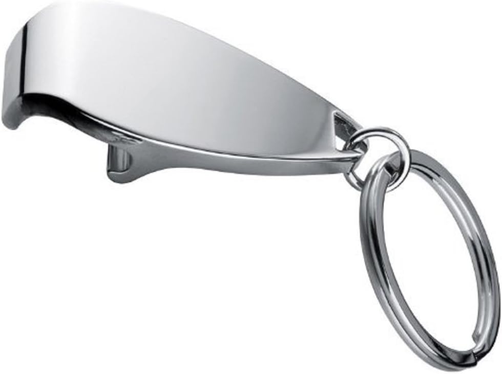 eBuyGB Chrome Bottle Opener Key Ring, Silver