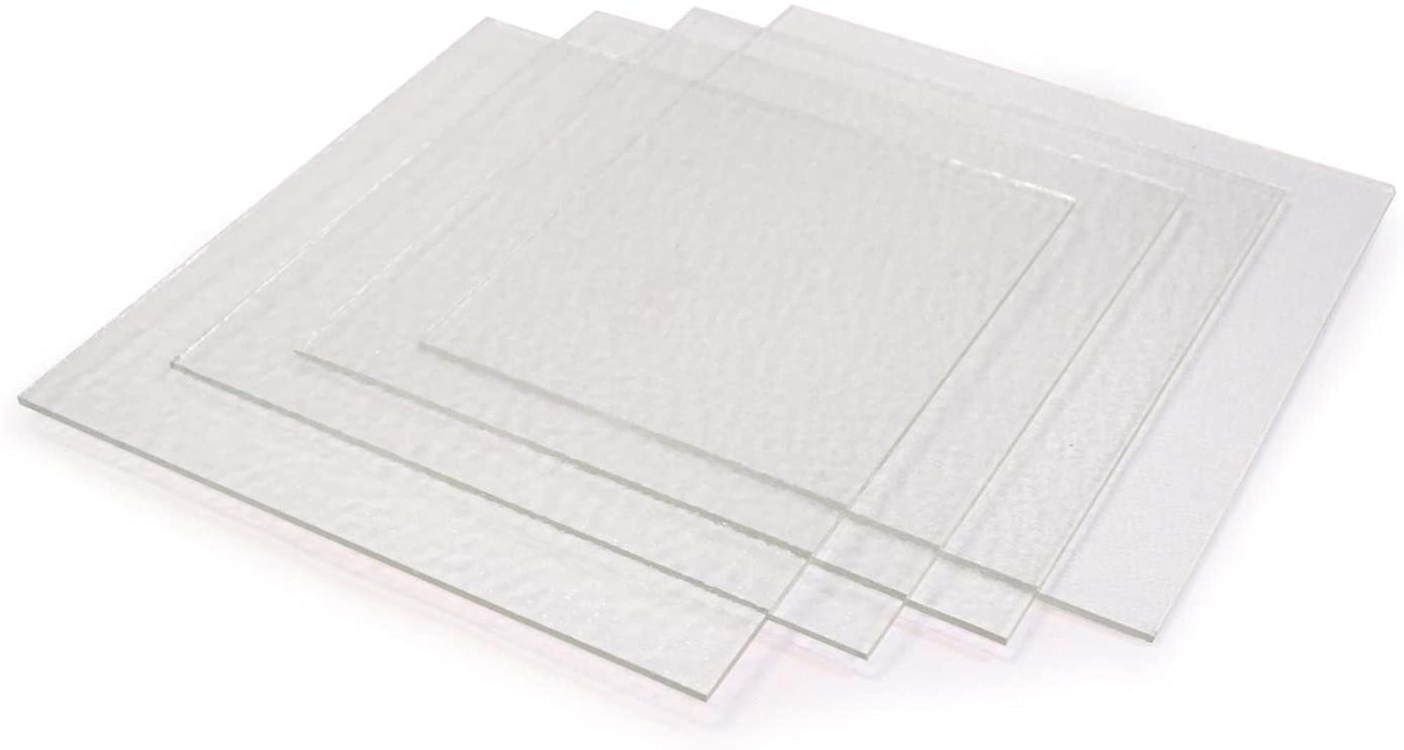 System 96 8inch Clear Glass Squares - 4 Pack by BiNARi Glass Studio