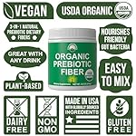 Organic Prebiotic Fiber 3-in-1 Vegan Powder for Gut Health. USDA Organic Raw Whole Food Plant Based Prebiotics Digestive Supplement with Organic Inulin (Jerusalem Artichoke), Acacia Fibers, SunFiber - Image 4