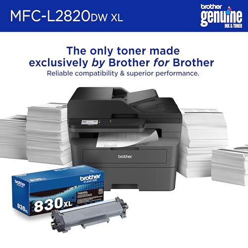 Image of Brother MFC-L2820DW XL Wireless Compact Monochrome All-in-One Laser Printer with Copy, Scan and Fax, Duplex, Black & White | Up to 4,200 Pages of Toner Included(1), Works with Alexa
