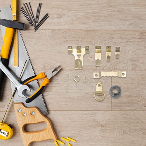 Image of DOITOOL 1set Heavy Duty Iron Picture Hanging Kit Angled Nail Design for Easy Wall Mounting Wall Hangers Picture Hooks Frame Hardware for Home Decor