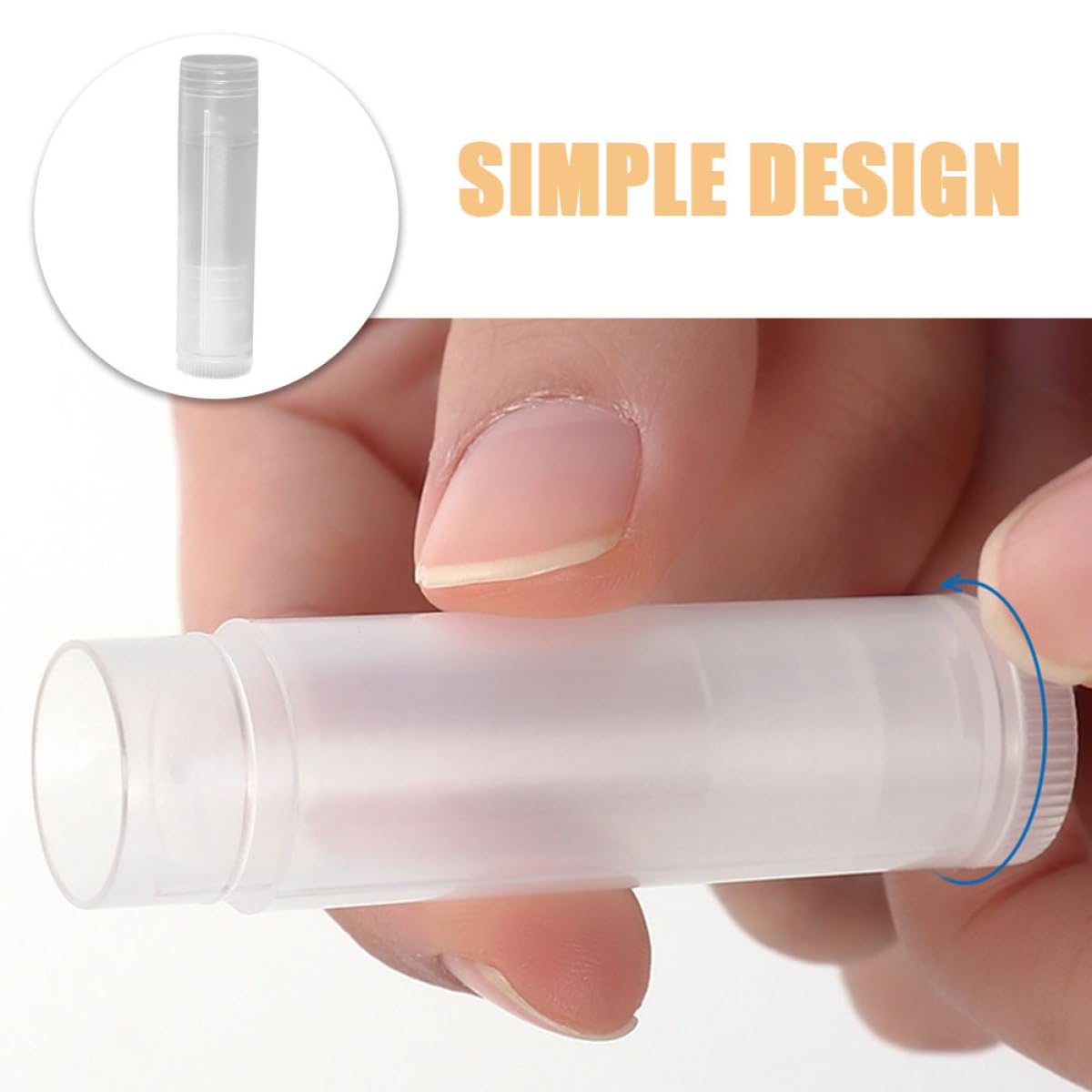 Tubetti per Balsamo Labbra Vuoti 100 Pezzi in Pp, Design Compatto