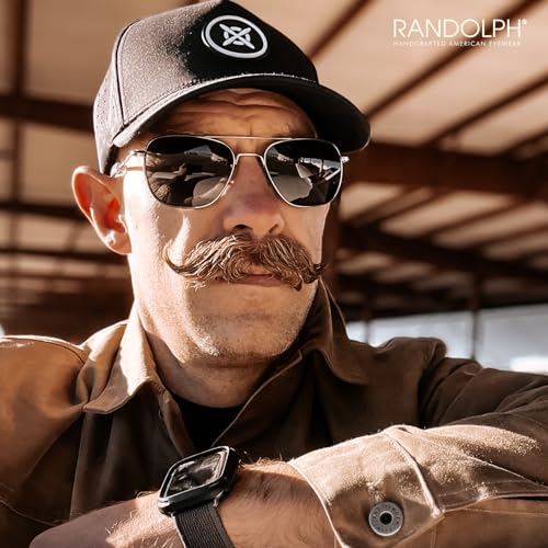 Image of Randolph Eyewear Aviator Sunglasses for Men & Women - Non-Polarized & Polarized Lenses Bright Chrome UV Protection Sunglasses