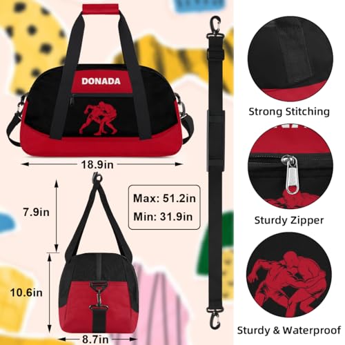 Custom Mini Gym Duffel Bag for Women Men Personalized Wrestling Print Waterproof Carry On Weekender Bag3