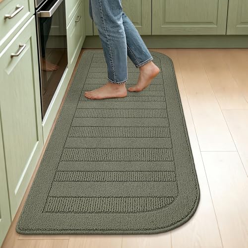 BEQHAUSE 24x60 in Kitchen Rugs Non Slip Washable Kitchen Runner Rug, Green