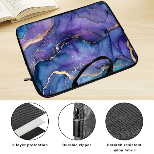 Funda para portátil 13 pulgadas con asa color púrpura mármol miniatura 5