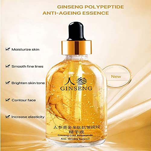 Ginseng Anti Aging Essence, Ginseng Anti Wrinkle Serum, Ginseng Polypeptide Anti-Ageing Essence, Gold Ginseng Face Serum, One Ginseng Per Bottle, Ginseng Essential Oil Reduce Fine Lines (2 Bottles) #TOP1