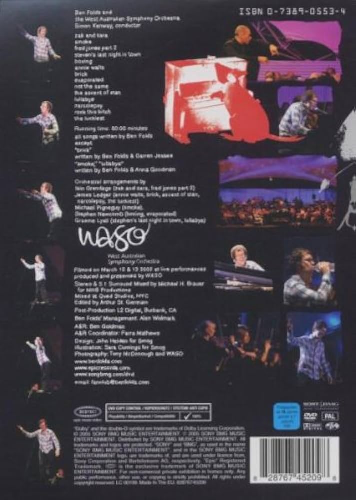 (未使用･未開封品)Ben Folds &amp; Waso Live in Perth [DVD] Ben Folds and WASO Live in Perth - Wikipedia