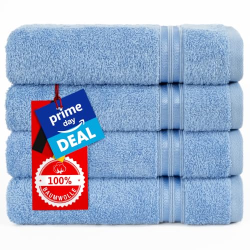 Hammetex Handtücher 4er Set 50x100 cm, 100% Baumwolle Frottee