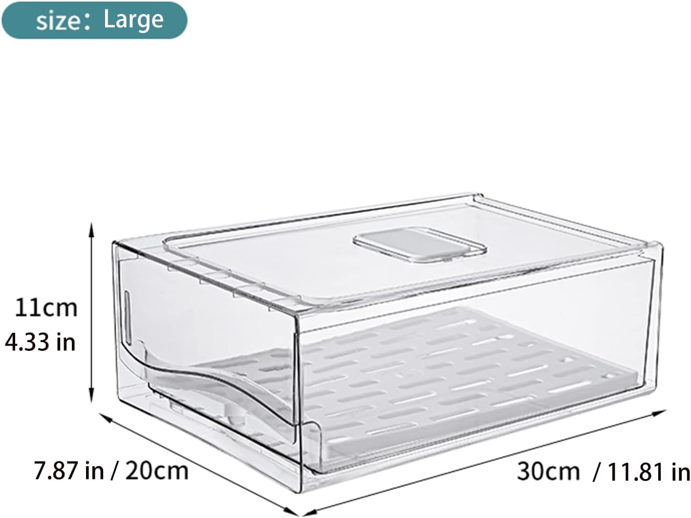 YekouMax Organizer Frigorifero, Impilamento Contenitori per Frigorifero, Salvaspazio, Riutilizzabile, Adatto per Cucina Familiare, Frigorifero, Ristorante, Ristorante Barbecue, Trasparente, Senza BPA
