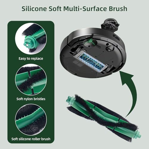 Image of 19 Pack Replacement Parts for iRobot Roomba Robot Vacuum 105 Vac /105 combo /104 combo /Y0110 /Y0140 /Q0120 /Q011 /Q052, 2 Roller Brush, 8 Filters, 8 Side Brushes, 1 Cleaning Brush