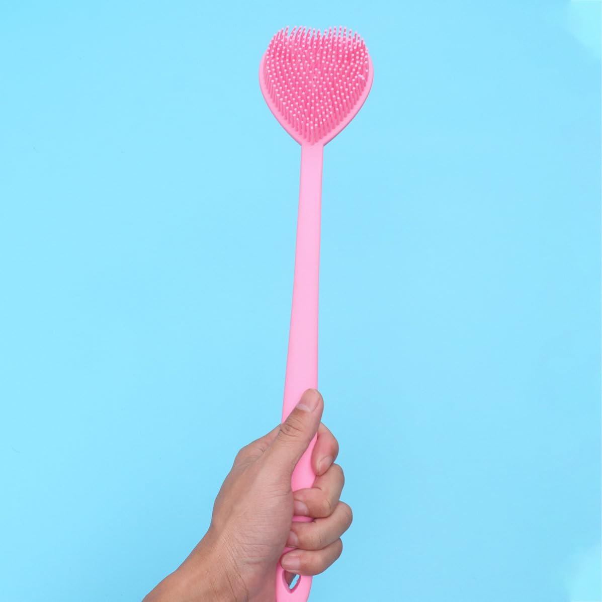 Adorainbow 2 Stück Herzförmige Silikon Badebürste mit Langem Griff Doppelseitig Weiche Borsten Peeling und Massagefunktion für Sanfte Körperreinigung unter Dusche