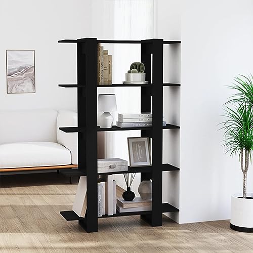 Cinyiqo Estantería/Divisor de Espacios Negro 100x30x160 cm, Libreria Estanteria, Muebles Auxiliares, Estanterias Almacenaje, Mueble Almacenaje, Mueble Organizador, Estanteria Oficina - 811530