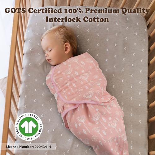 Image of Organic Preemie Swaddles 4-7 lbs - 3-Pack Premature Babies Swaddle Sleep Sack - Premature Infant Sleeping Sack - Easy Adjustable Baby Swaddle Blanket Wrap Boy Girl (Rose Pink)