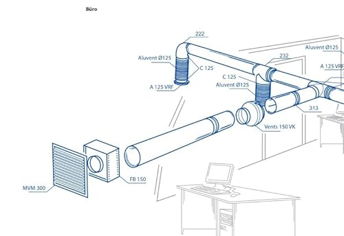 Rohrbogen 90 Grad Lüftungs Rundrohr Bogenverbinder für Rohre 100 mm PLASTIVENT Kunststoff Lüftungskanal 90° Segmentbogen für Rund Lüftungsrohre Belüftungsanlagen PVC Verbinder Ø100