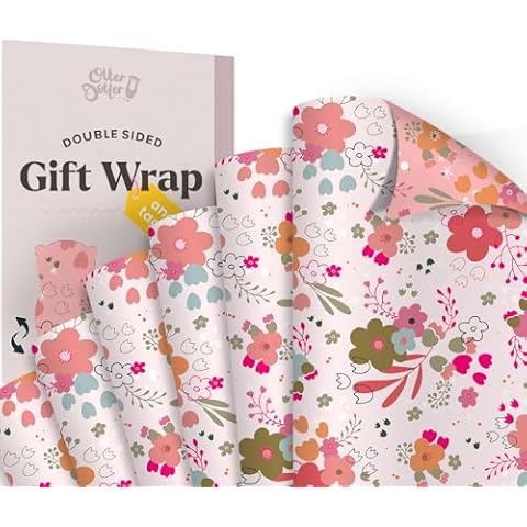 Pink Floral Gift Wrap by Otter Dotter Cover