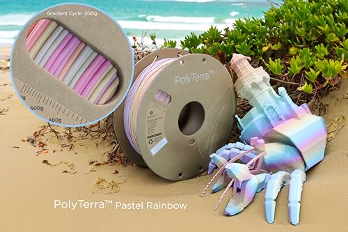 Image of POLYMAKER Matte PLA Filament, Matte Pastel Rainbow, 1.75mm, 1kg, 3D Printing Filament