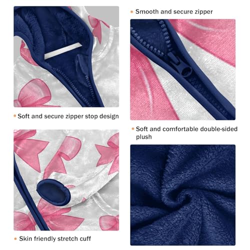 Bow Girls Fleece Jacket Girls Fall Jacket Girls Zip Up Hoodie Girls Sherpa Jacket 2-10T3