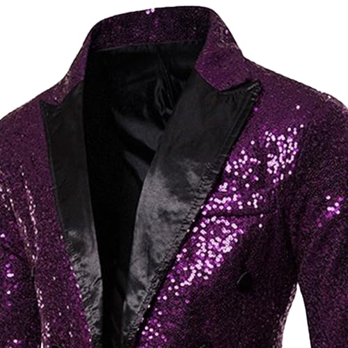 Maiyifu-GJ Men's Sequin Tuxedo Jacket Mid-Length Suit Jackets for Dinner Wedding Party Slim Fit Blazer Sport Coat2