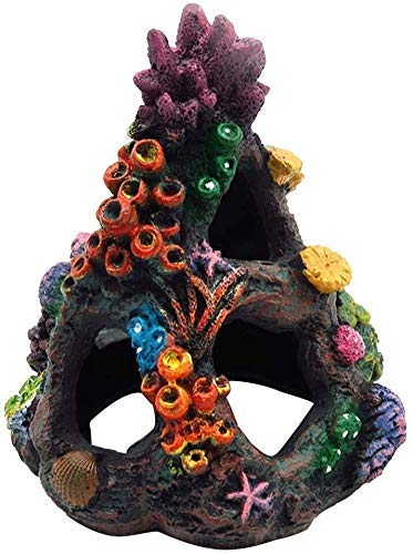 Plantes artificielles d'aquarium, décoration d'ornement de réservoir de Poissons, Ornements de Corail de résine de réservoir de Poissons de Grotte de crevettes