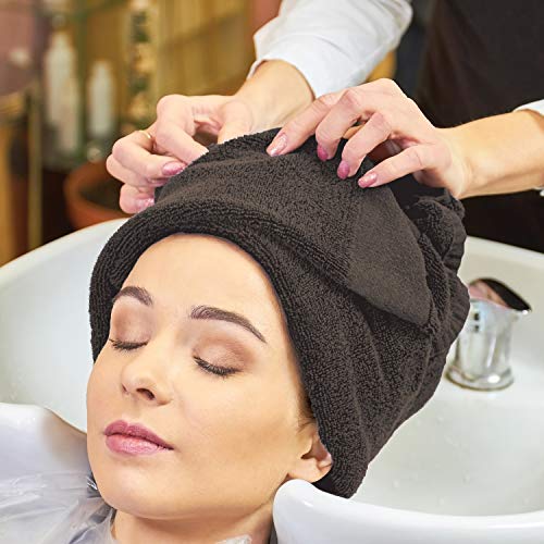 Image of Arkwright Bleach Proof Salon Towels - Pack of 12 - Highly Absorbent, 100% Cotton, Quick Dry Spa Face Towel for Hair Stylist, Barber, Pedicure, and Esthetician, 16 x 27 in, Brown