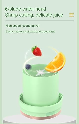 Miniatura 7 de Licuadora portátil grande, licuadora portátil inalámbrica personal de 42 onzas, recargable para batidos y batidos, frutas y verduras (verde)