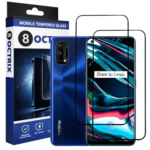 Image of Military-Grade Tempered Glass Screen Protector Compatible for Realme 7 Pro with Edge to Edge Coverage - Case Friendly, Anti-Scratch & Bubble-Free Installation Kit (Pack Of 2)