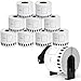 Produktbild Doruimi 10 Rollen DK-22205 DK22205 Endlosetiketten Selbstklebende Papier Etiketten Kompatibel mit Brother QL-500, QL-600, QL-700, QL-800, QL-810W, QL-820NWB, 62mm x 30.48m, Schwarz auf Weiß