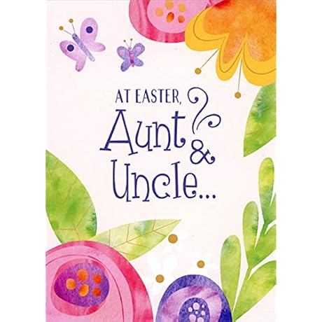 Designer Greetings Two Small Purple Butterflies : Border of Large Flowers and...
