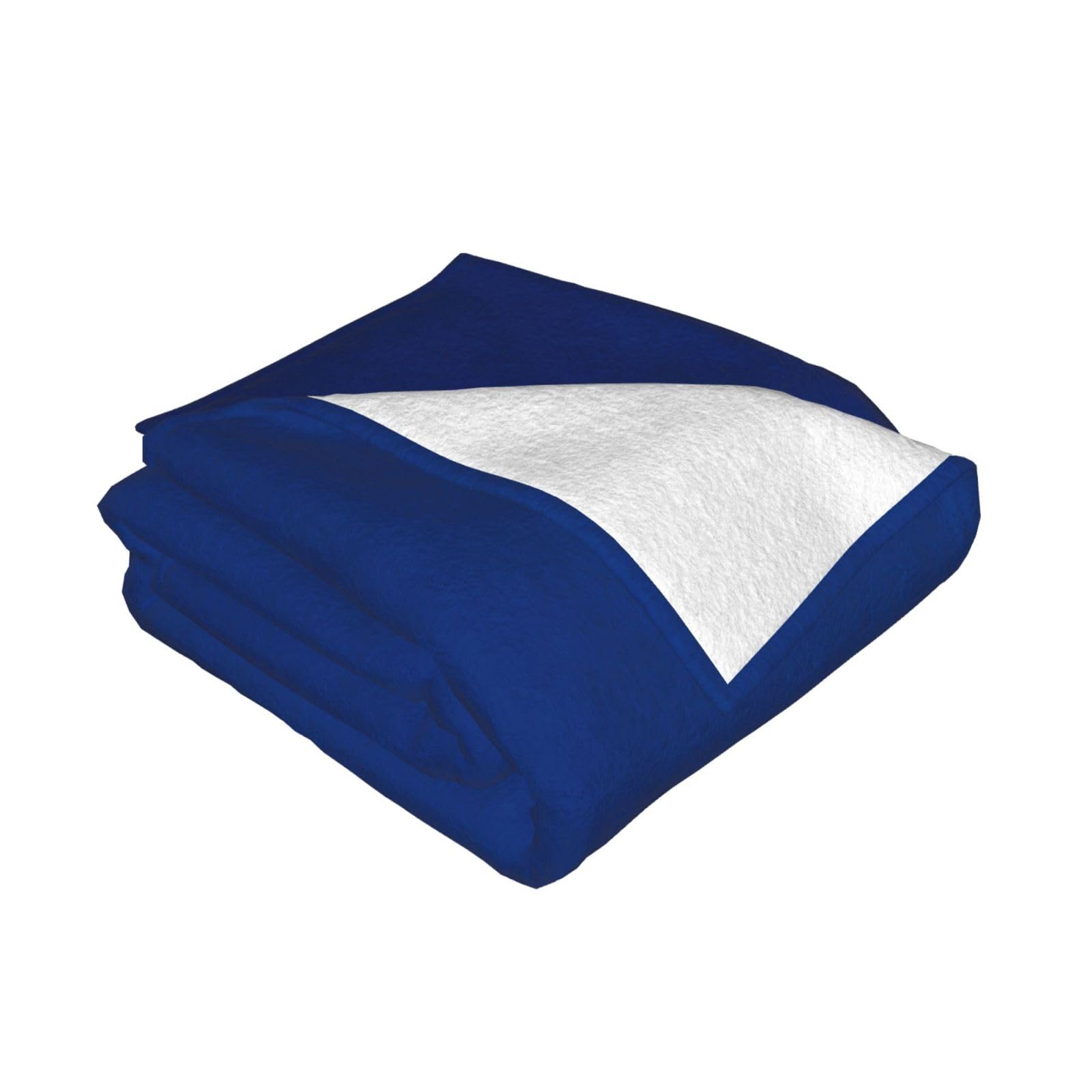 Dicke, bedruckte Überwurfdecke, personalisierbar, leicht, weich, gemütlich, Wandteppich für Raumdekoration, Marineblau