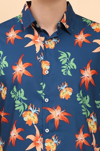 Image of Mens Printed Casual Shirts Short Sleeves Button Down Tropical Shirts