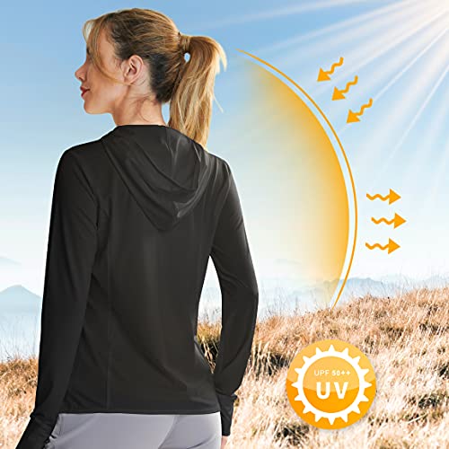 Libin Women's Sun Shirts Full Zip UPF 50+ Sun Protection Hoodie Jacket Long Sleeve Hiking Outdoor Performance with Pockets2