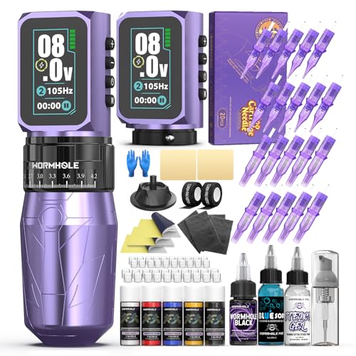 Wormhole 2 PCS 2300mAh (8-10H) Batteries Tattoo Machine Kit For Artists