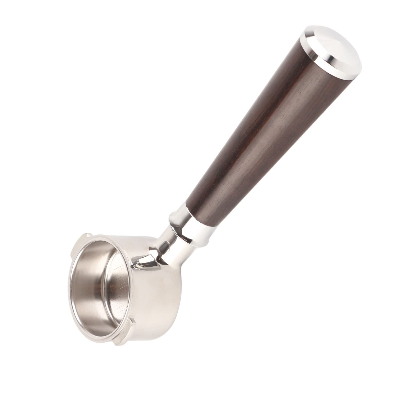 Portafiltro professionale per caffè senza fondo da 51 mm Portafiltro rimovibile in acciaio inossidabile con manico in legno premium per macchina per caffè espresso ECO310 R (Tipo A Ramo di