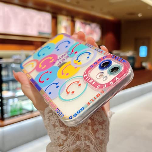 Mgqiling Cute Smile Face Phone Case Compatible With Iphone 11 Lens Protection Shockproof Fashion Soft Tpu Clear Smile Flower Cover Case For Women Girl - Iphone 11 6.1 Inch Colorful #TOP4