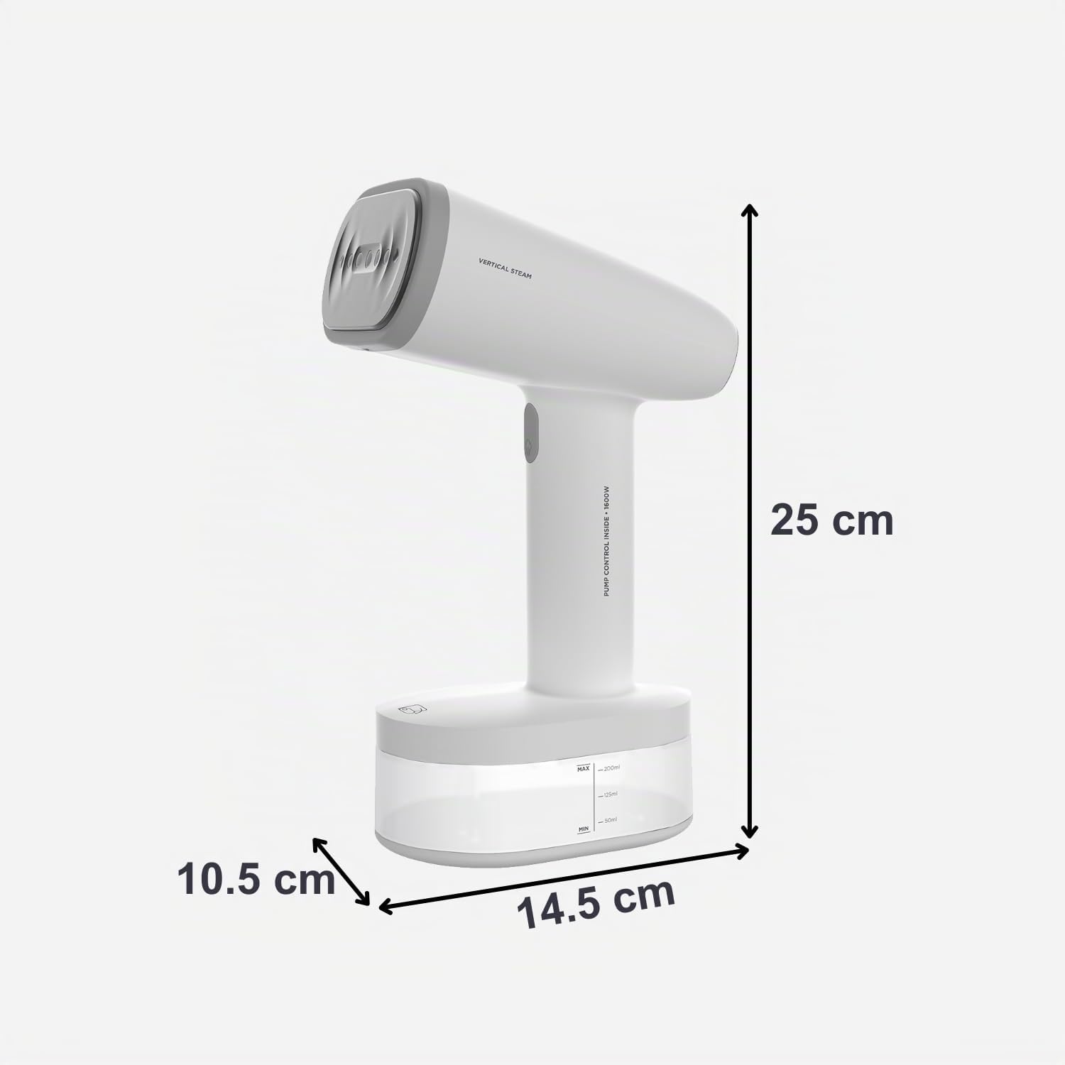 Black+Decker - Plancha vertical BXGS1600E | 1600W | Vapor 25g/min | Depósito 250ml | Suela cerámica | Autolimpieza | Led | Antigoteo | Bloqueo vapor | Blanco