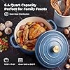 Zulay Kitchen 6 Quart Enameled Cast Iron Dutch Oven Pot with Lid – Premium Durability & Oven Safe up to 500°F – Heavy Duty Cookware Perfect for Bread Baking, Stews, Braising & Roasting - Aquamarine #5