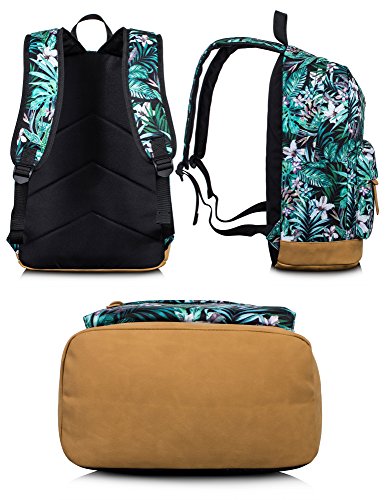 Image of Leaper Cute Backpack Laptop Backpack Canvas Travel Backpack for Women Backpack College Kawaii Bookbag Bags Casual Green