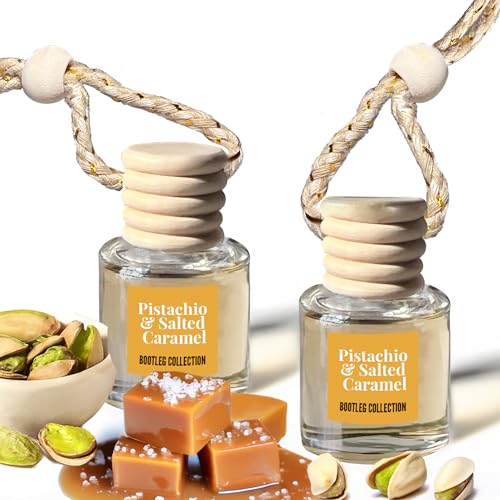 Image of Car Air Freshener Diffuser, Pistachio Salted Caramel Aromatherapy, Natural Fragrance Oil, Long Lasting, by Bootleg Collection, Made in USA
