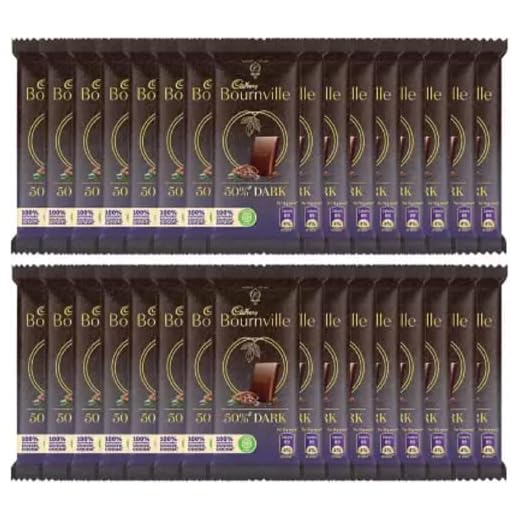 Cadbury Bournville Rich Cocoa Dark Chocolate Bar, 31g (Pack of 32) Bars (32 x 31 g)