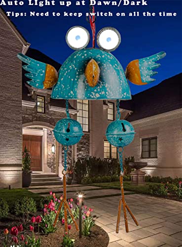 Rooster Solar Wind Chimes For Outside,Funny Chicken Decor For Outdoor Patio Porch Or Backyard, Rooster Decor Gift For Women, Mom, Grandma, Unisex (Blue) #TOP3