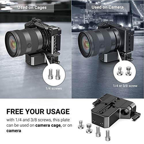 Smallrig Camera Base Plate With Rod Rail Clamp, Baseplate For Sony A6500 A6600 A6300, For Panasonic Gh5 Gh6, For Sony A7 Series, For Canon R5 R6, Both For Cameras & Cages - 1674 #TOP1