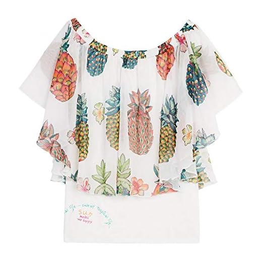 Desigual Blus_Estella, Blanco (White 1000), XL para Mujer