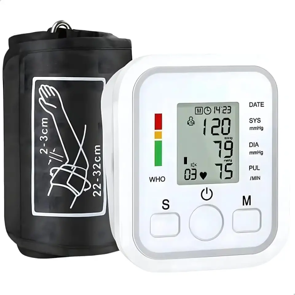 Medidor de Pressão Arterial Digital Automático de Braço com Voz em Português Portátil Detecta Hipertensão e Batimentos Irregulares PREMIUM
