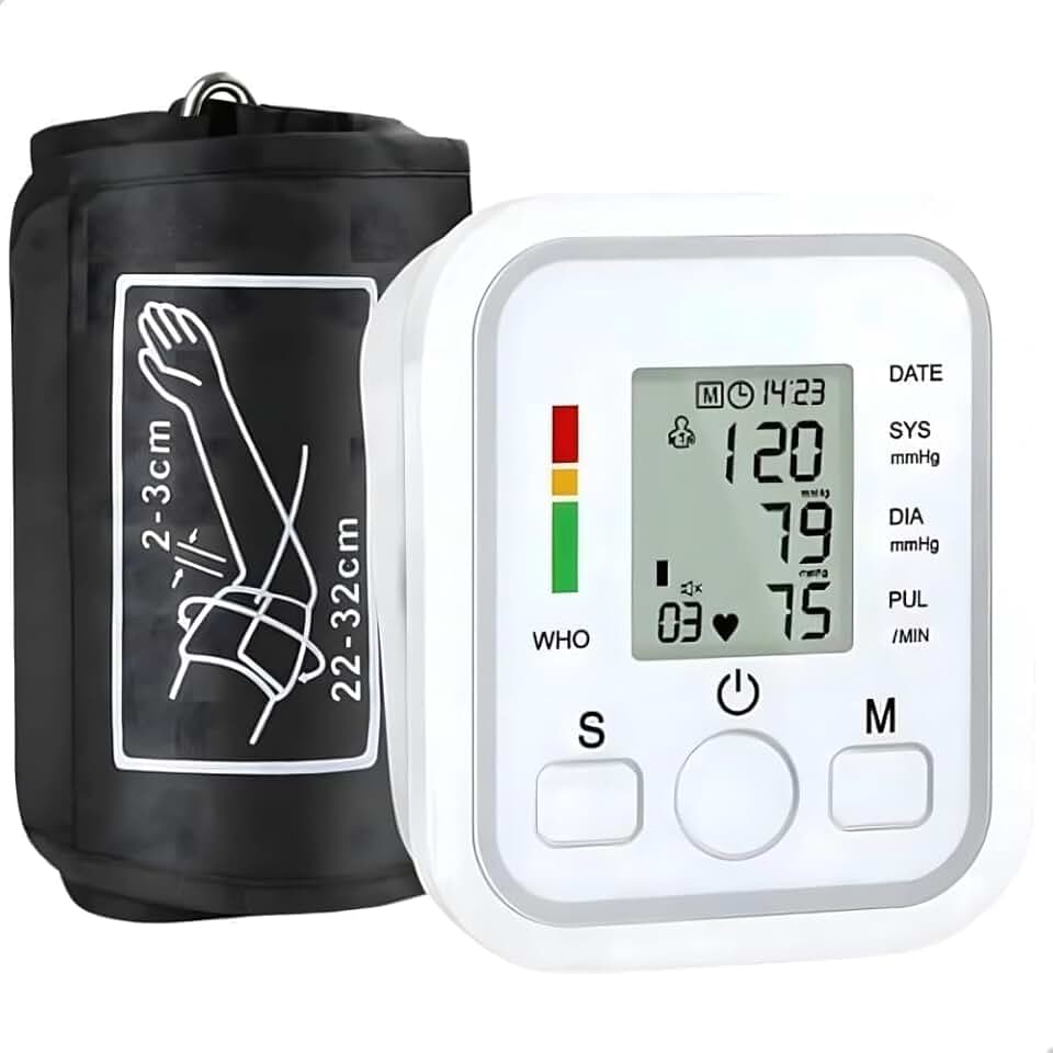 Medidor de Pressão Arterial Digital Automático de Braço com Voz em Português Portátil Detecta Hipertensão e Batimentos Irregulares PREMIUM